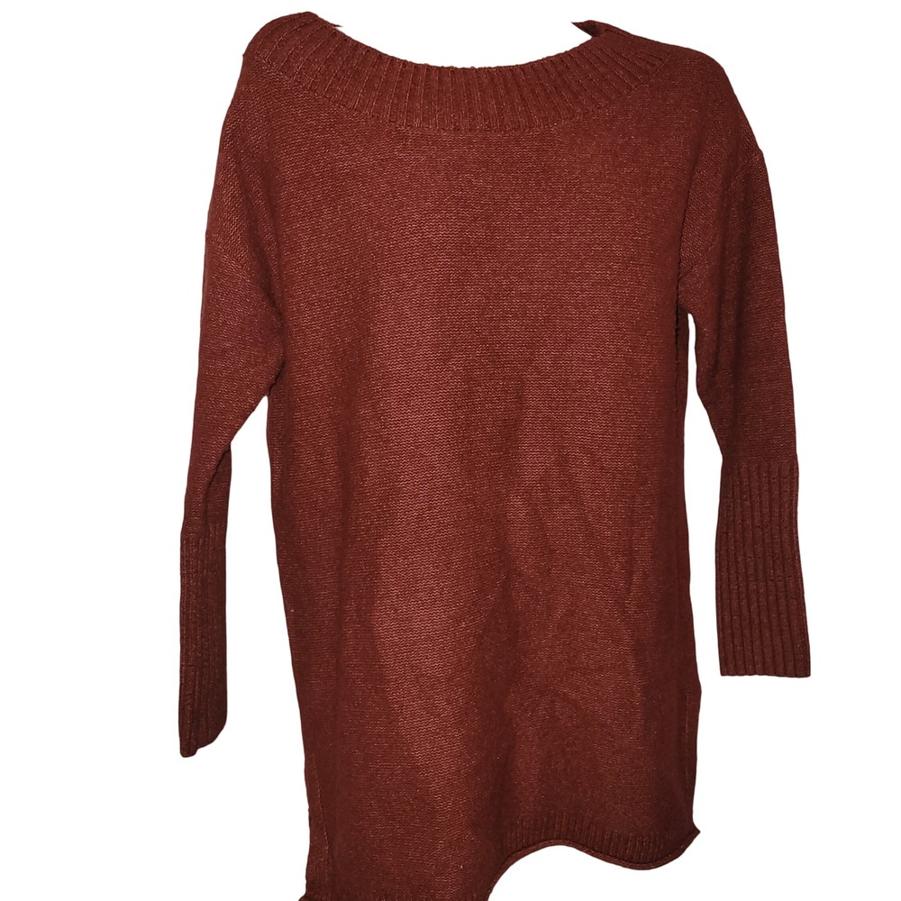 PILCRO & THE‎ LETTERPRESS Rust Red Boat Neck Long Sleeve Sweater Tunic Size S
